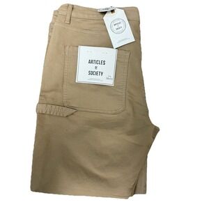 NWT Articles Of Society Relaxed Fit Khaki Knit Denim 38x32 (40x31) Carpenter